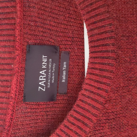 Zara, Medium Heather Red Sweater with Bell Sleeves - Picture 3 of 4
